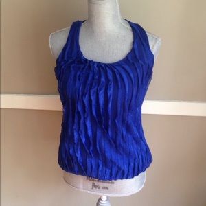 Blue ruffle tank. NWT.